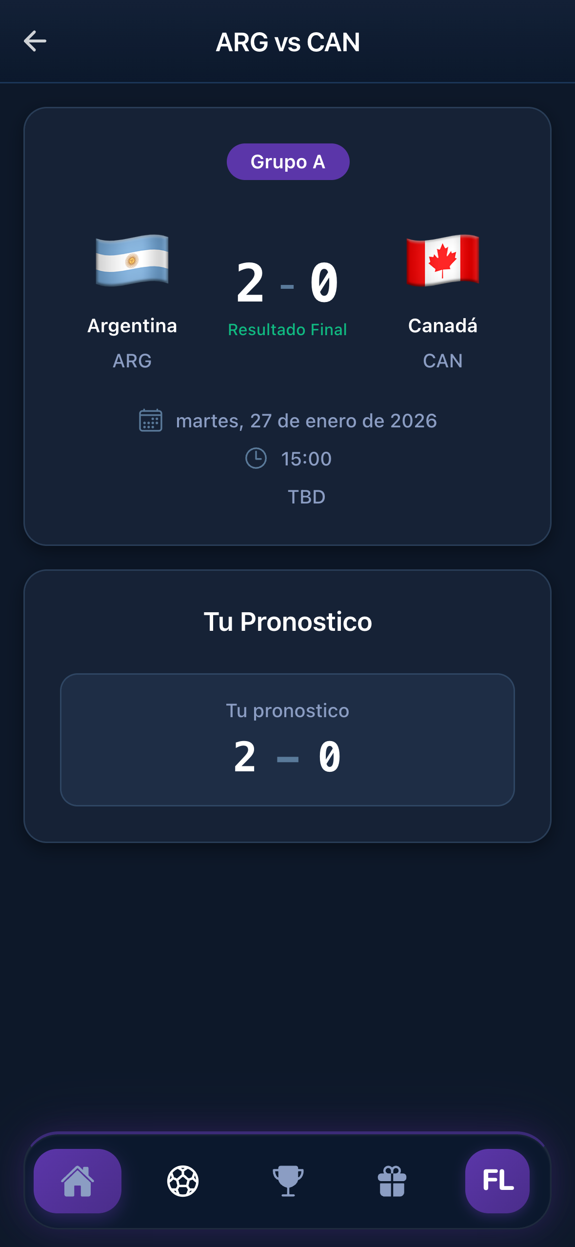 Detalle del partido